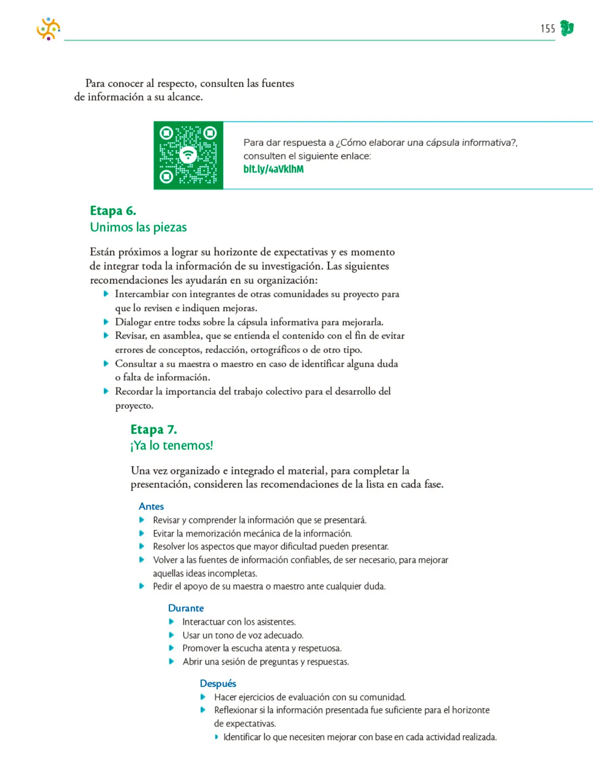 Miniatura página 156 de Colección Nanahuatzin. Nuestro libro de Proyectos.  Tomo II.  Libro de Educación Telesecundaria Grado 3°  Ciclo Escolar 2025 - 2026