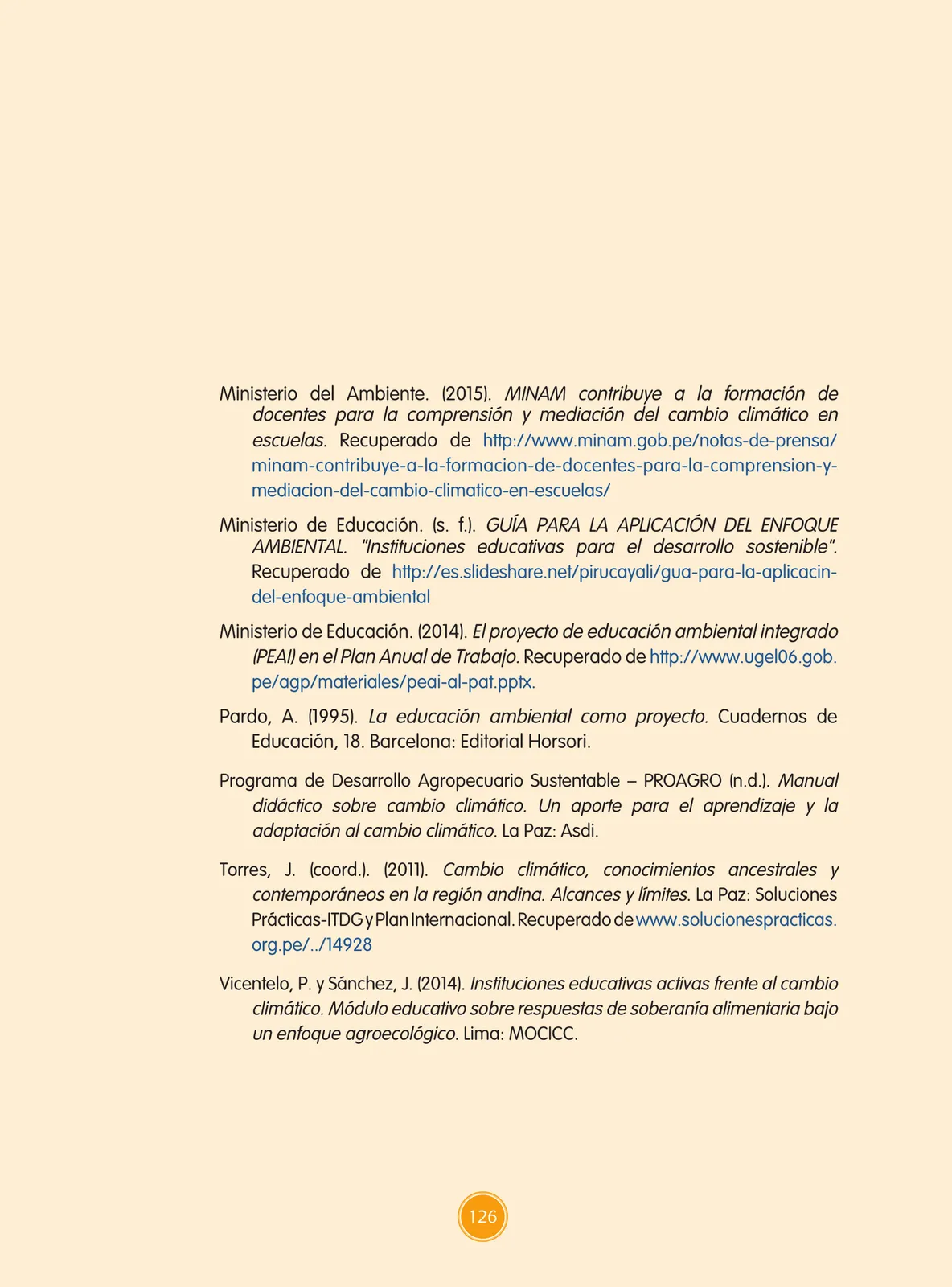 Miniatura página 127 de Guía de educación ambiental para el desarrollo sostenible : cambio climático · 2016