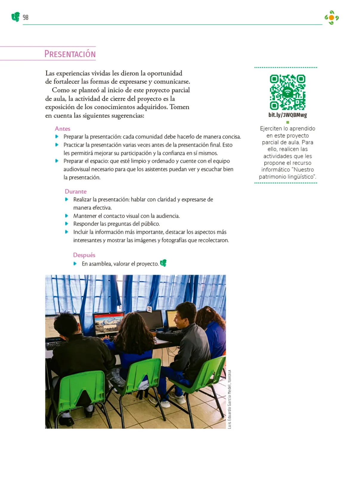 Miniatura página 99 de Colección Ximhai. Nuestro libro de Proyectos. Tomo I.   Libro de Educación Telesecundaria Grado 1°  Ciclo Escolar 2025 - 2026