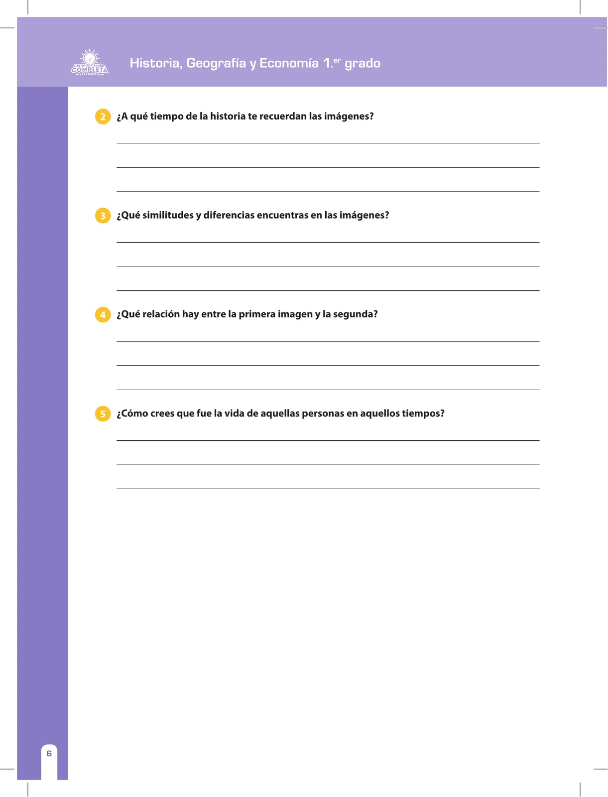 Página 6 de Historia, Geografía y Economía 1 : cuaderno de reforzamiento pedagógico - JEC · 2016