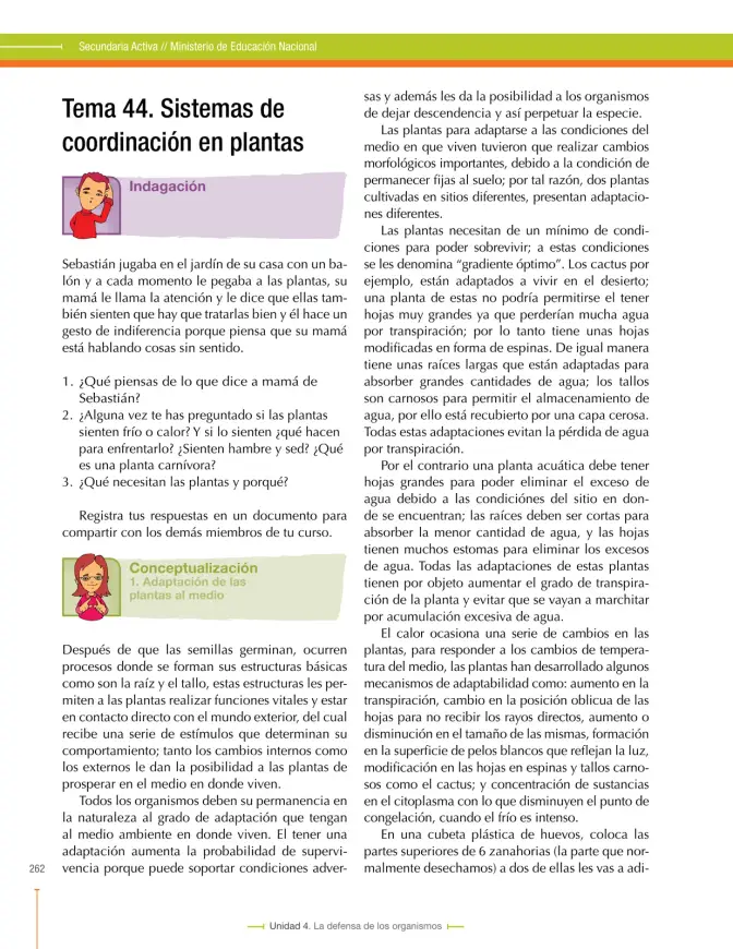 Página 262 de Ciencias Naturales 8° · Secundaria Activa