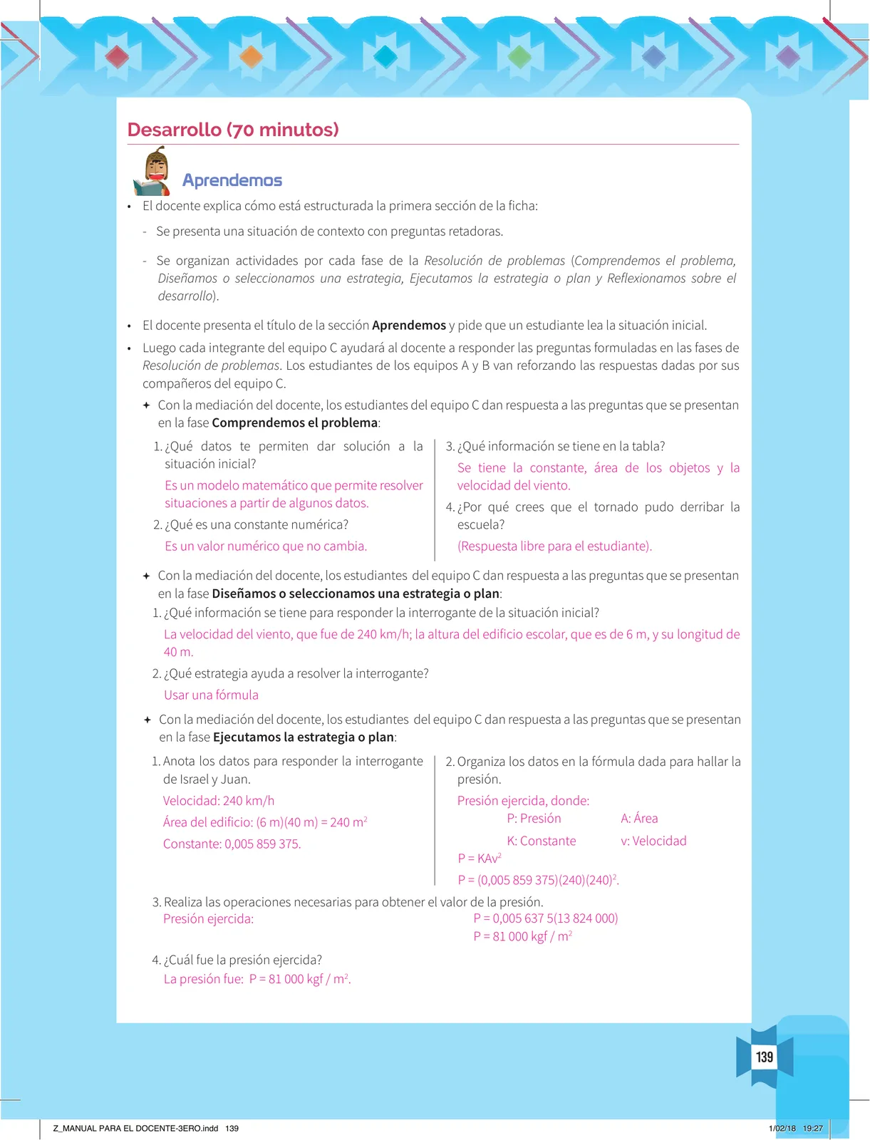 Miniatura página 141 de Resolvamos problemas 3 : manual para el docente 2018 · 2018