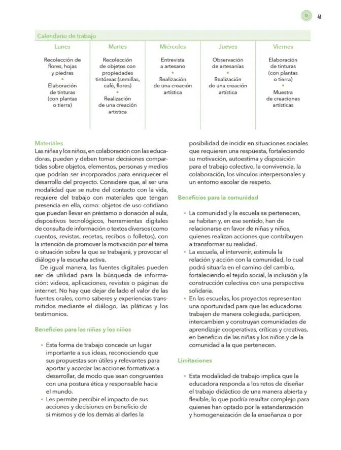 Página 42 de Modalidades de trabajo para la acción transformadora y el codiseño Libro de Educación Preescolar Grado 1°, 2°, 3° Ciclo Escolar 2025 - 2026