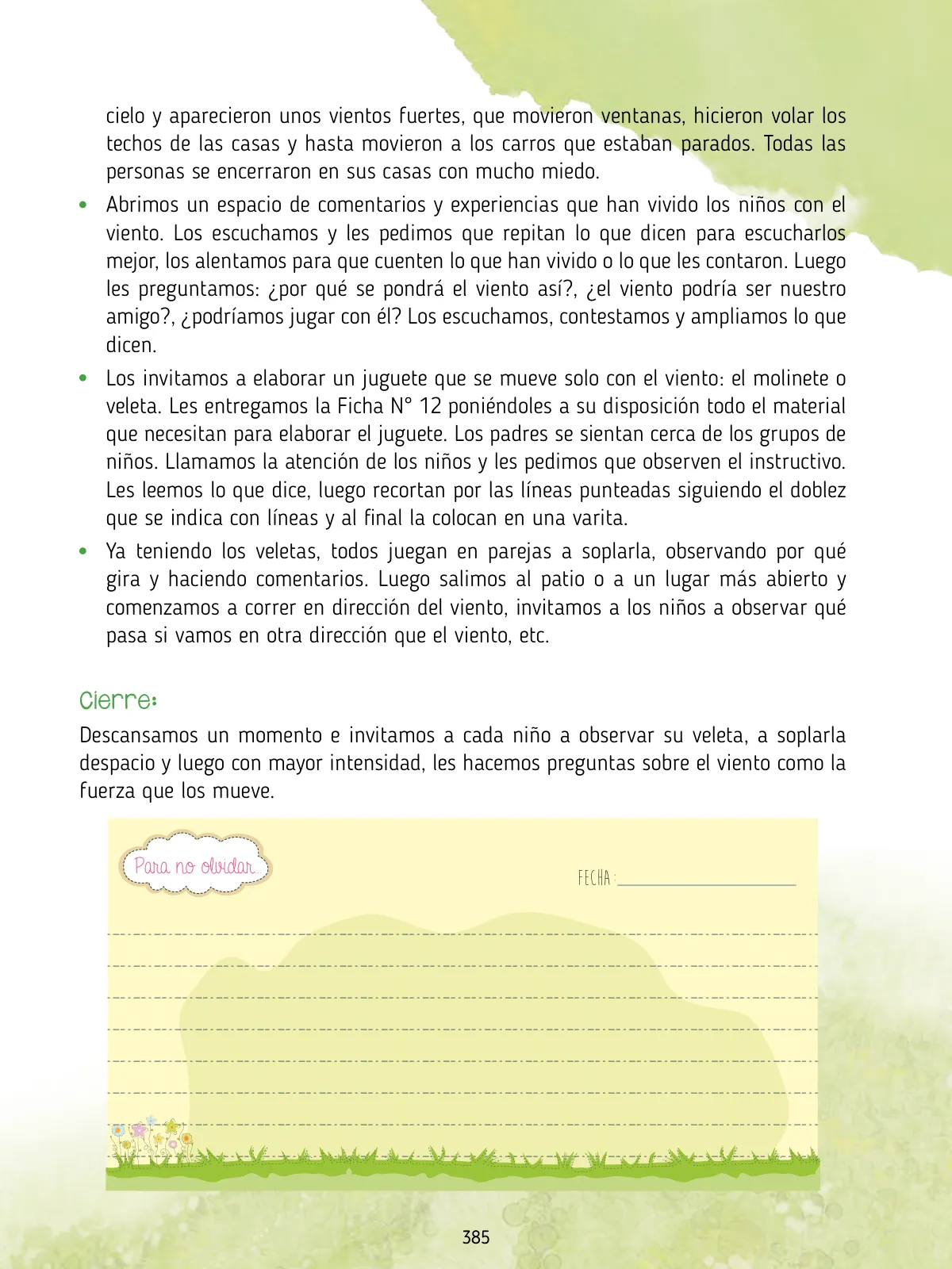 Miniatura página 387 de Agenda pedagógica 2017-2018 para docentes de II Ciclo de Instituciones de nivel de Educación Inicial · 2017