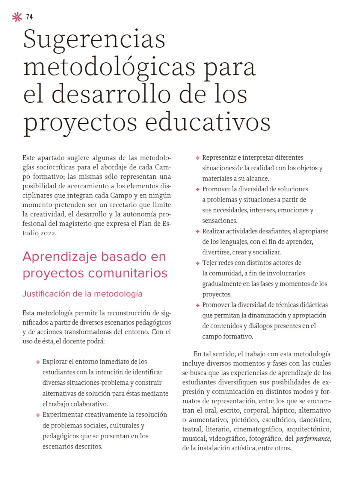Miniatura página 75 de Un libro sin recetas, para la maestra y el maestro. Fase 3  Libro de Educación Primaria Grado 1°, 2°  Ciclo Escolar 2025 - 2026