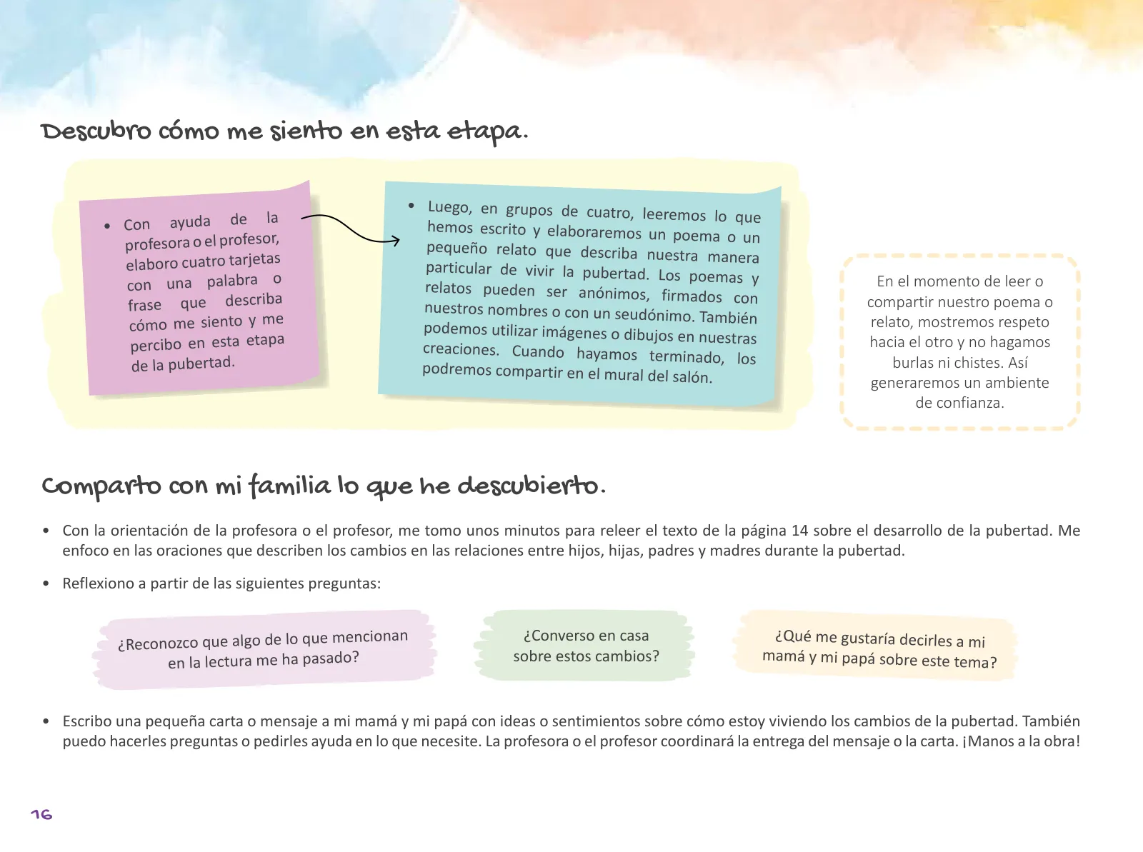 Página 18 de Cuadernillo de Tutoría 6 : sexto grado de Educación Primaria · 2021