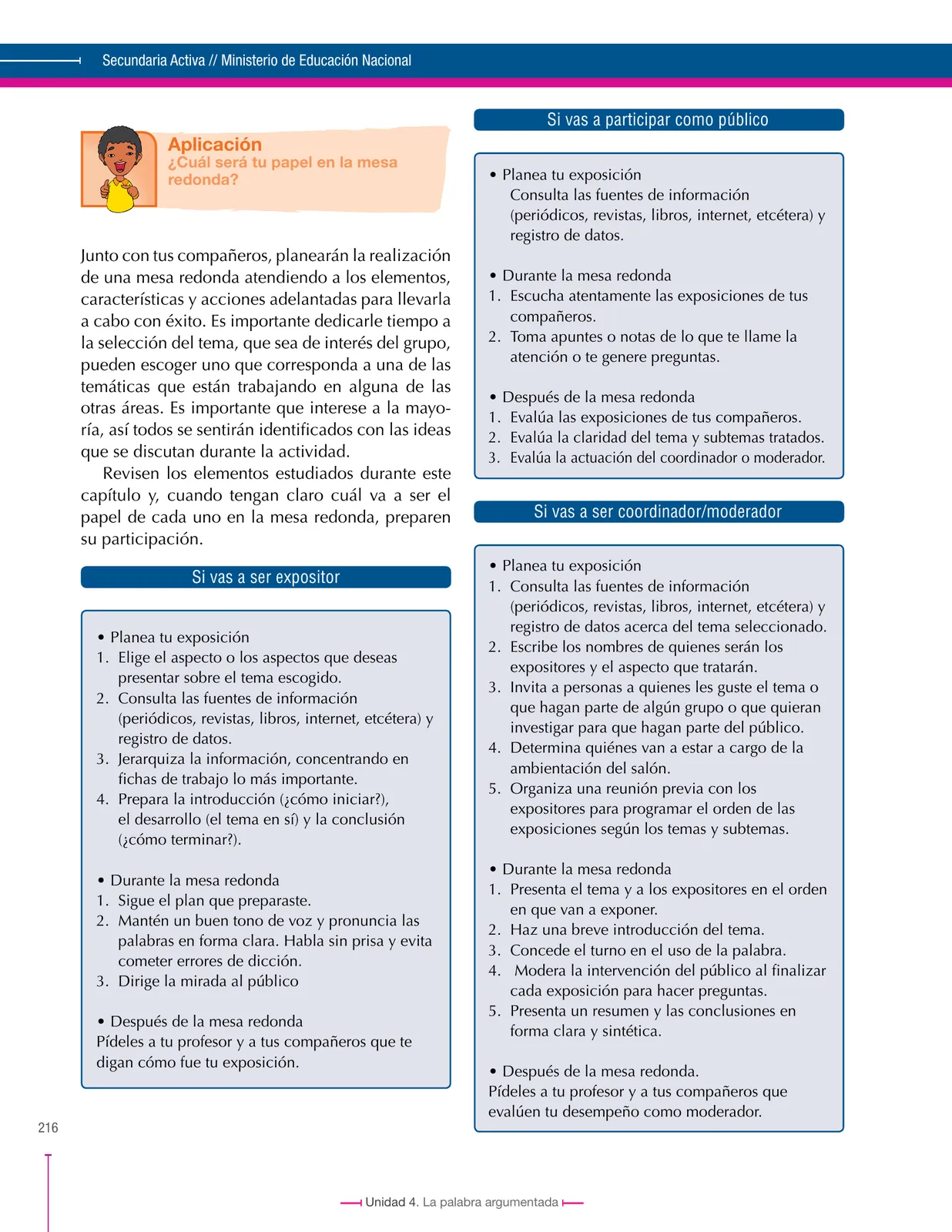 Miniatura página 216 de Lenguaje 8° · Secundaria Activa