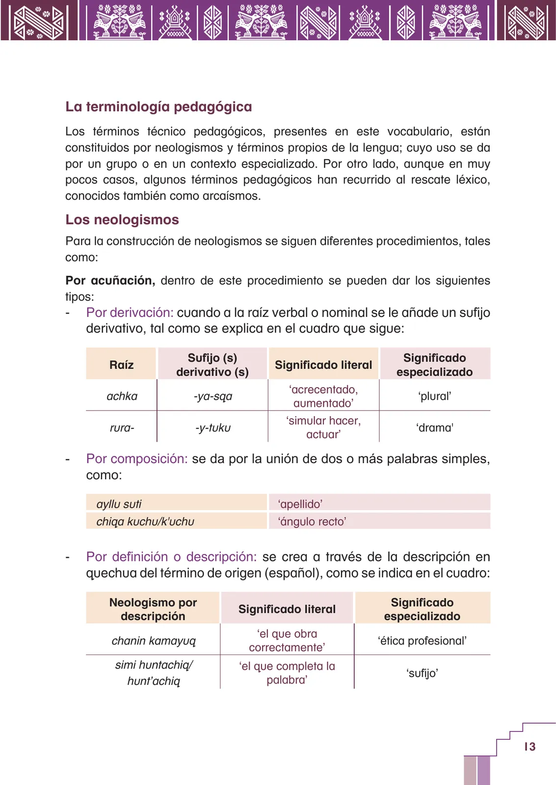 Página 15 de Yachachinapaq simikuna - Urin Qichwa : vocabulario pedagógico quechua sureño · 2021