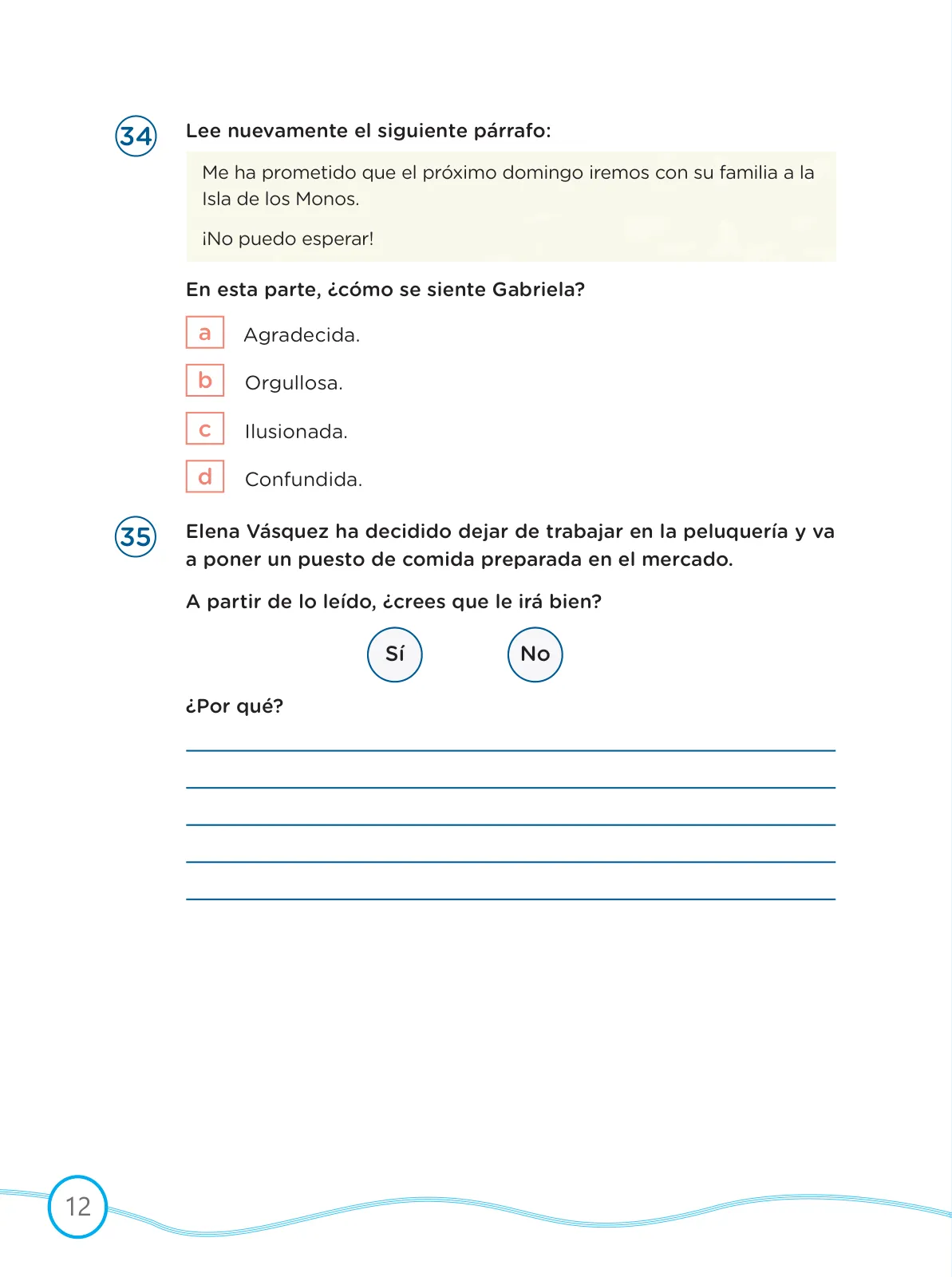 Miniatura página 12 de Kit de evaluación Proceso 2 Demostrando lo que aprendimos : Comunicación, segundo trimestre, ﻿Cuarto grado - Primaria · 2019