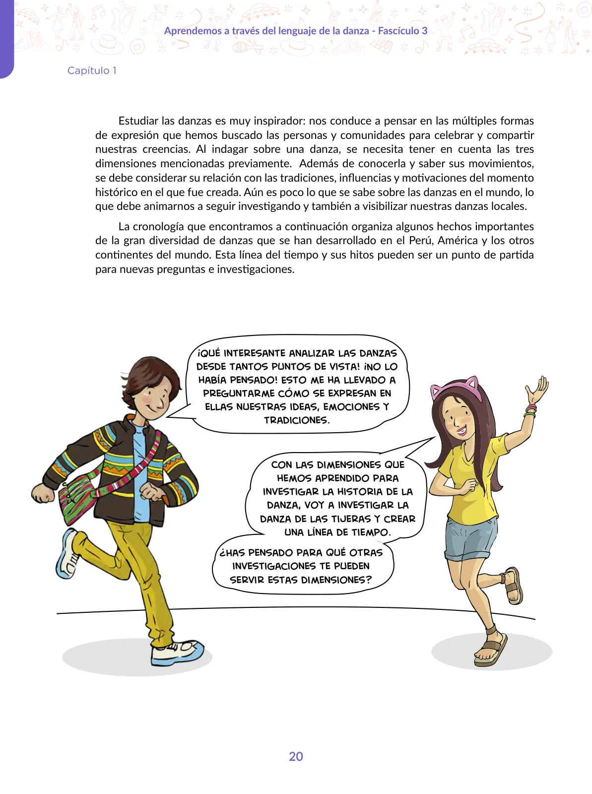 Miniatura página 20 de Aprendemos a través del lenguaje de la danza Fascículo 3 para estudiantes de Educación Secundaria · 2024