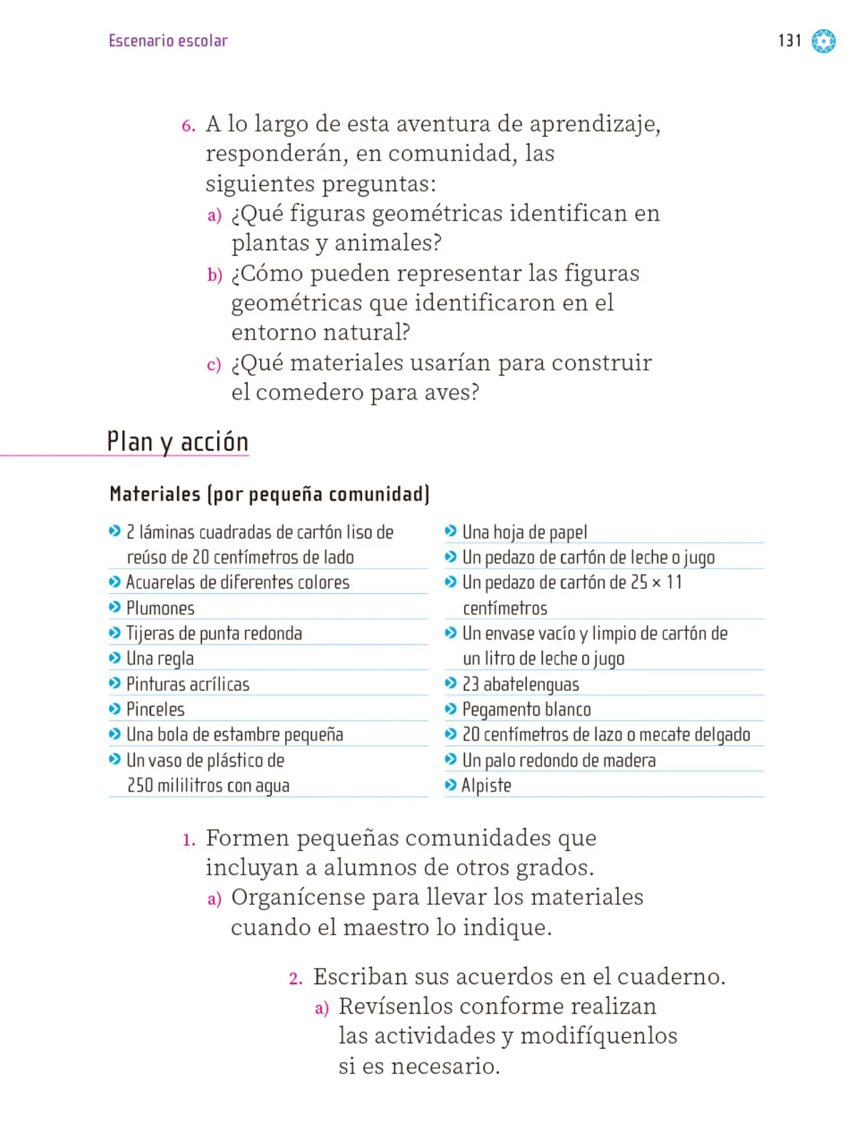 Página 132 de Proyectos Escolares. Libro de Educación Primaria Grado 1° Ciclo Escolar 2025 - 2026