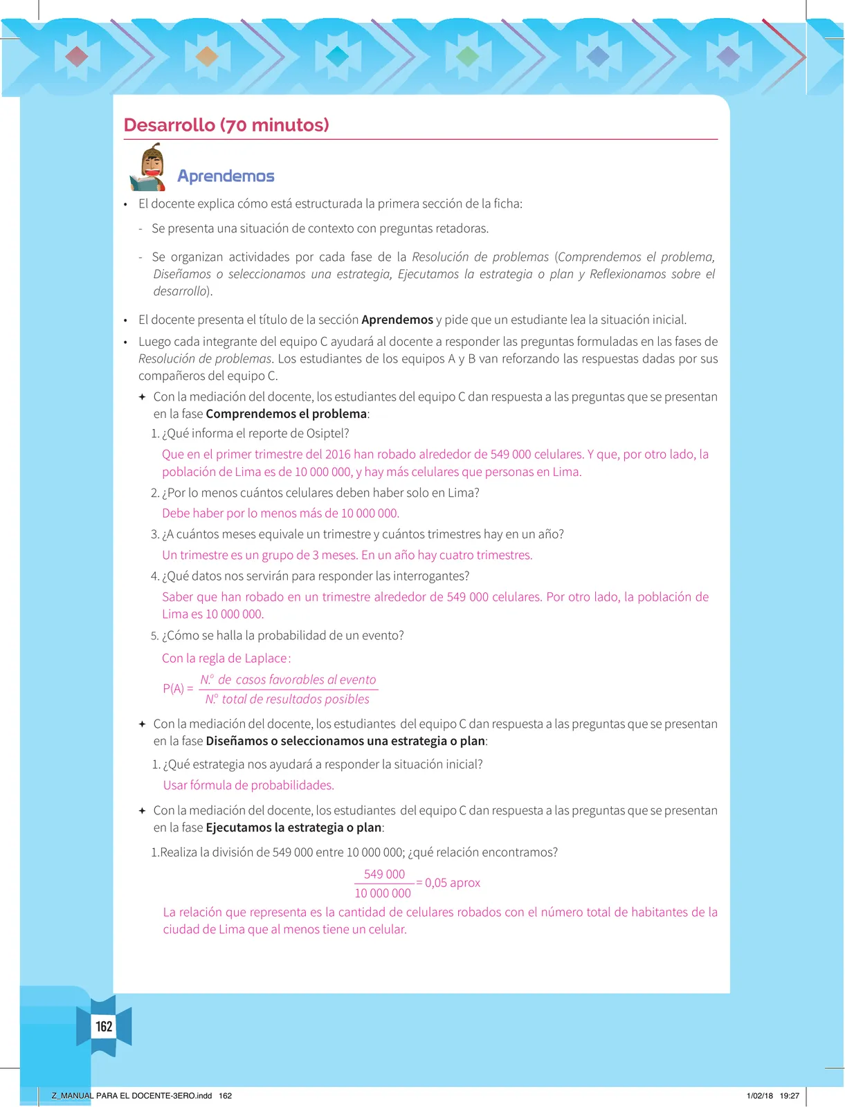 Miniatura página 164 de Resolvamos problemas 3 : manual para el docente 2018 · 2018