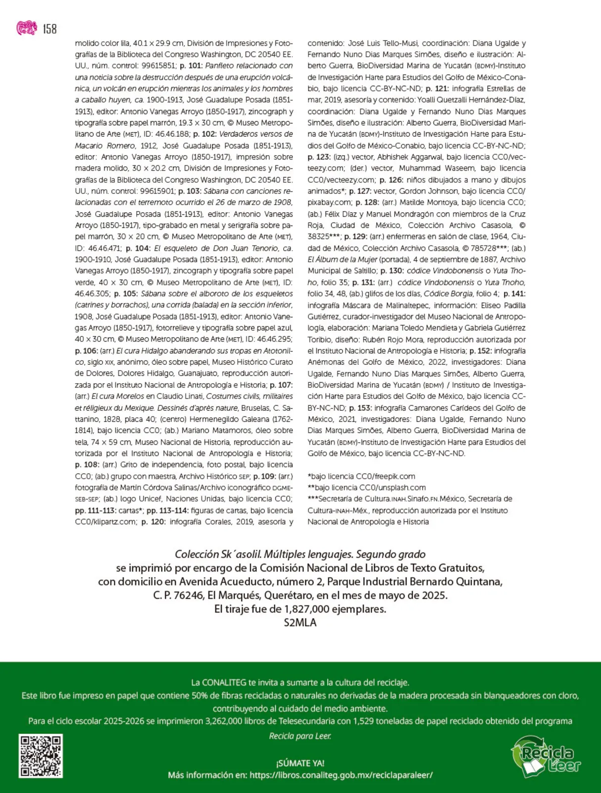 Miniatura página 159 de Colección Sk´asolil. Múltiples lenguajes.   Libro de Educación Secundaria Grado 2°  Ciclo Escolar 2025 - 2026