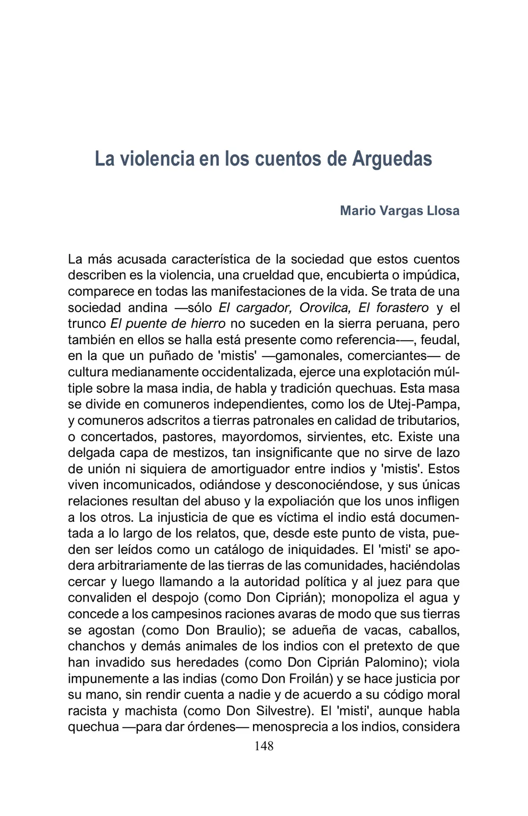 Página 148 de Arguedas, entre el fuego y el amor : textos seleccionados para estudiantes de Educación Básica · 2021