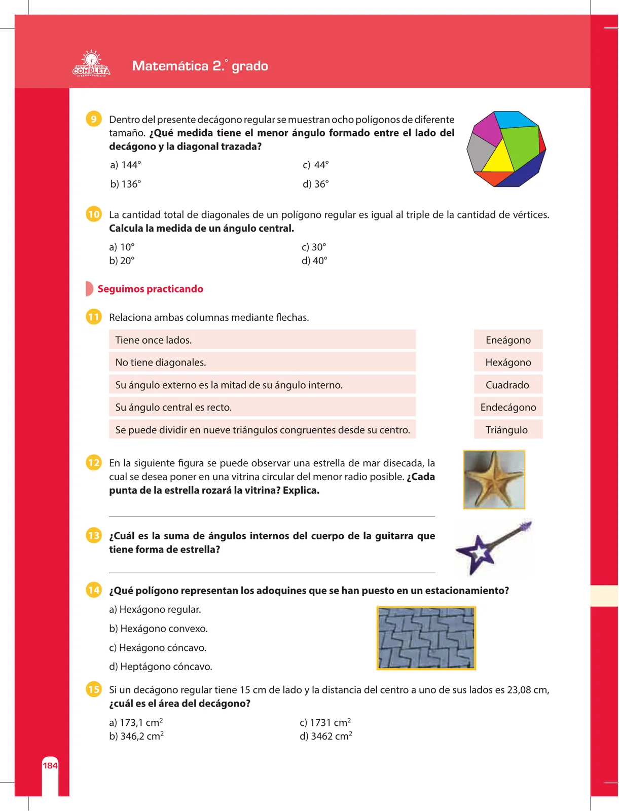 Miniatura página 184 de Matemática 2 : cuaderno de reforzamiento pedagógico - JEC · 2016