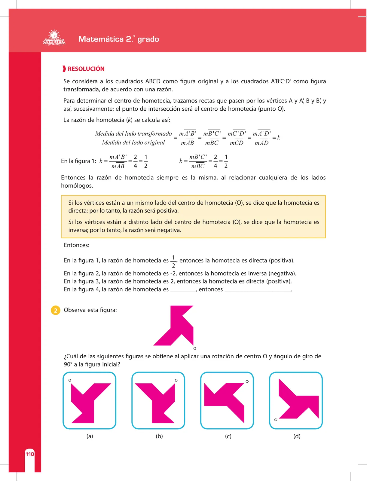 Página 110 de Matemática 2 : cuaderno de reforzamiento pedagógico - JEC · 2016