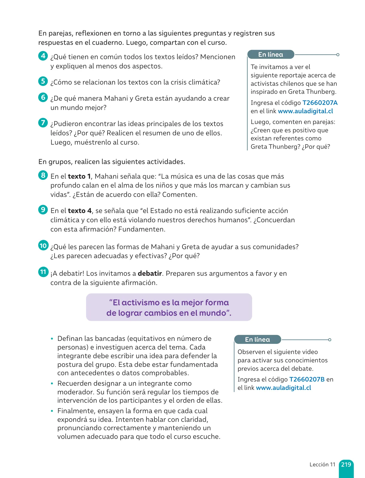 Página 221 de Lenguaje y Comunicación – Sexto Básico | Texto del Estudiante MINEDUC – Descargar PDF · 2024