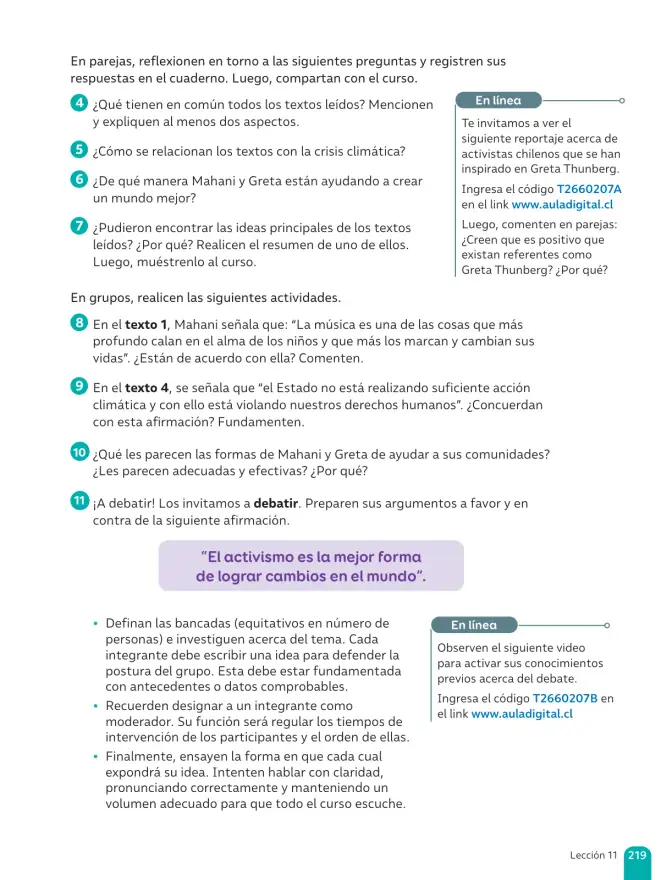 Página 221 de Lenguaje y Comunicación – Sexto Básico | Texto del Estudiante MINEDUC – Descargar PDF · 2024