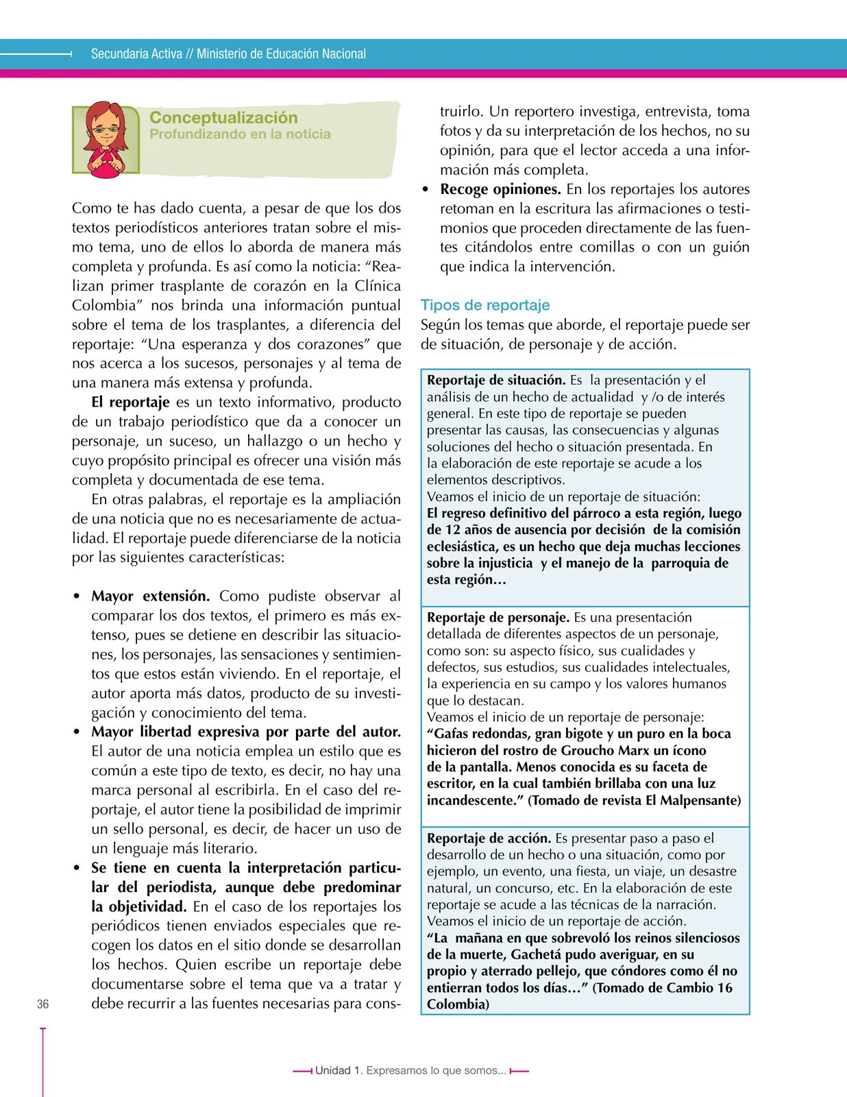 Página 36 de Lenguaje 9° · Secundaria Activa