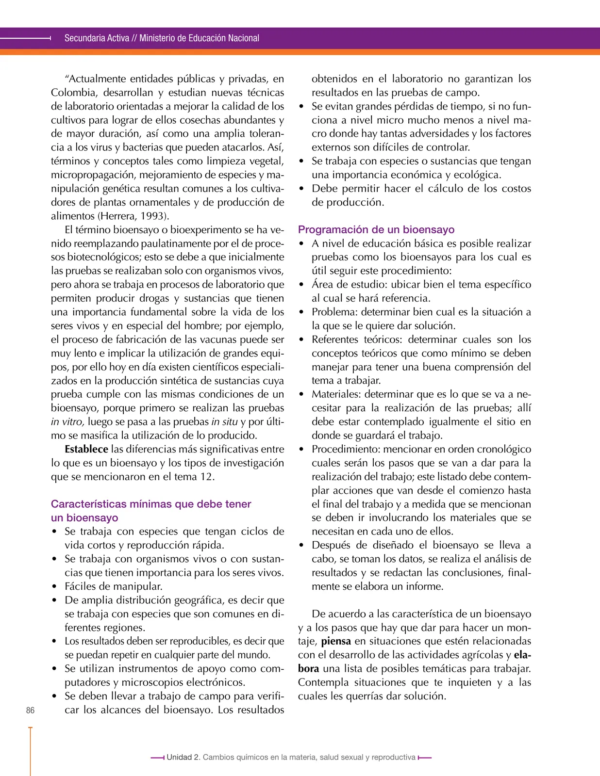 Miniatura página 86 de Ciencias Naturales 8° · Secundaria Activa