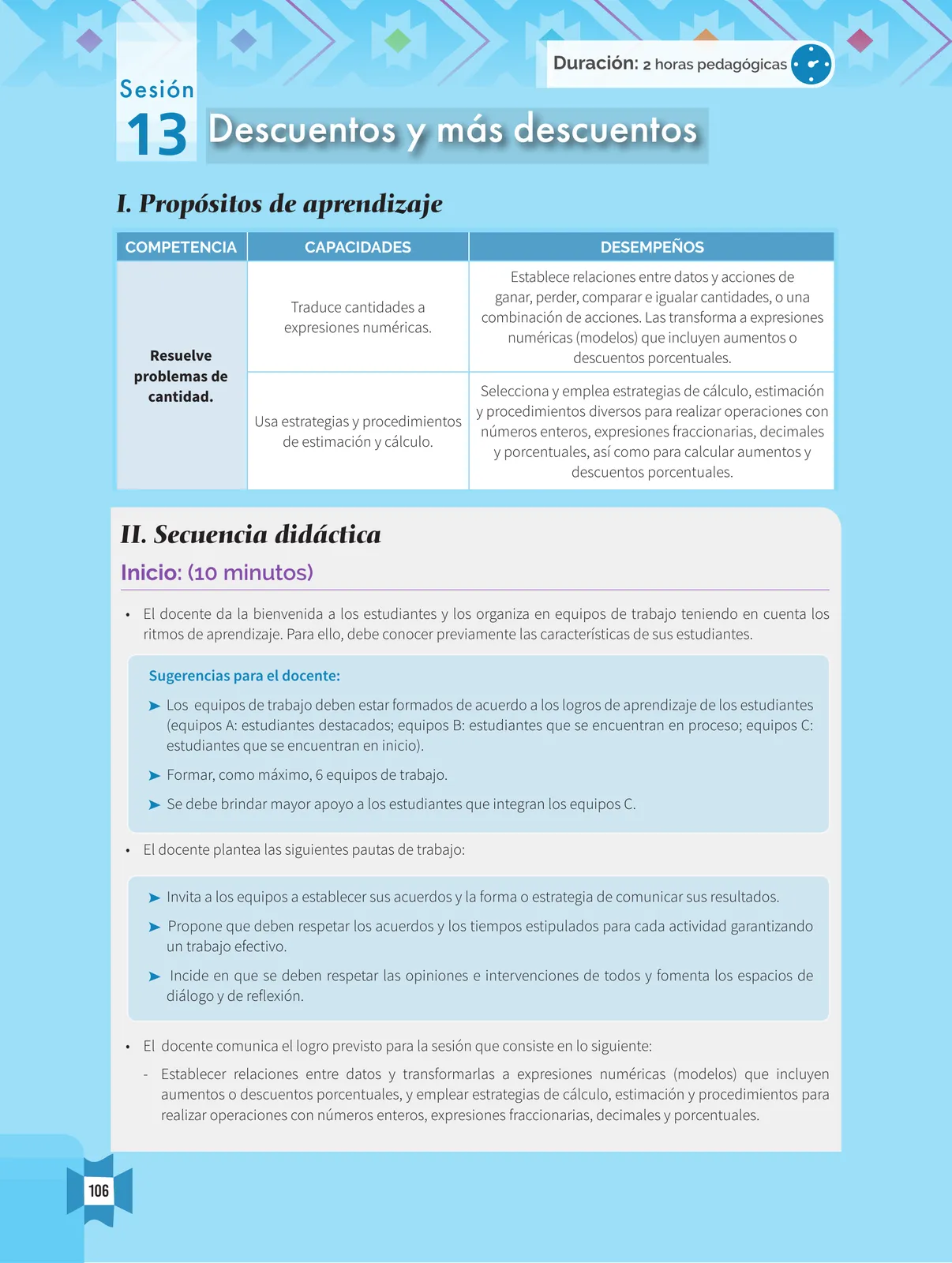 Página 108 de Resolvamos problemas 1 : manual para el docente 2018 · 2018