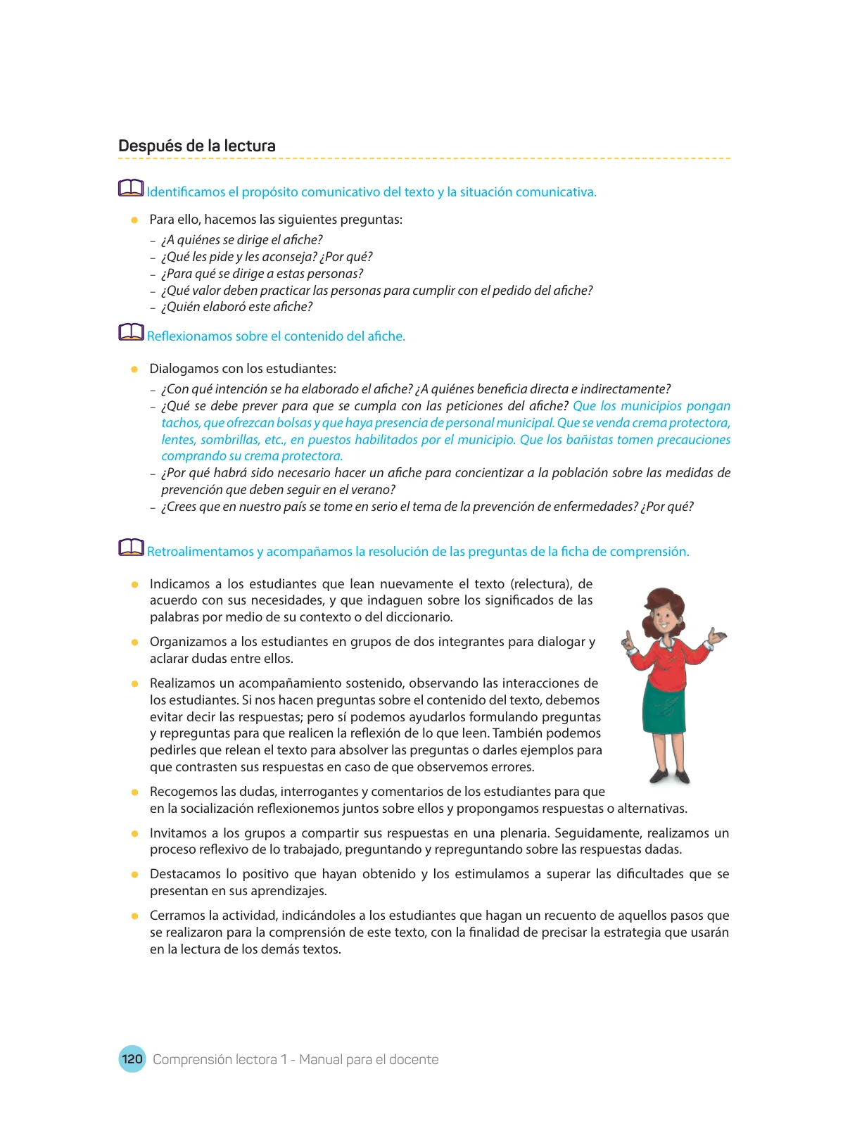 Página 122 de Comprensión lectora : manual para el docente de primer grado de Secundaria 2018 · 2018