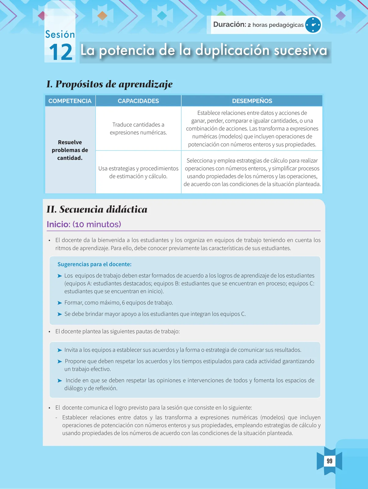 Miniatura página 101 de Resolvamos problemas 1 : manual para el docente 2018 · 2018