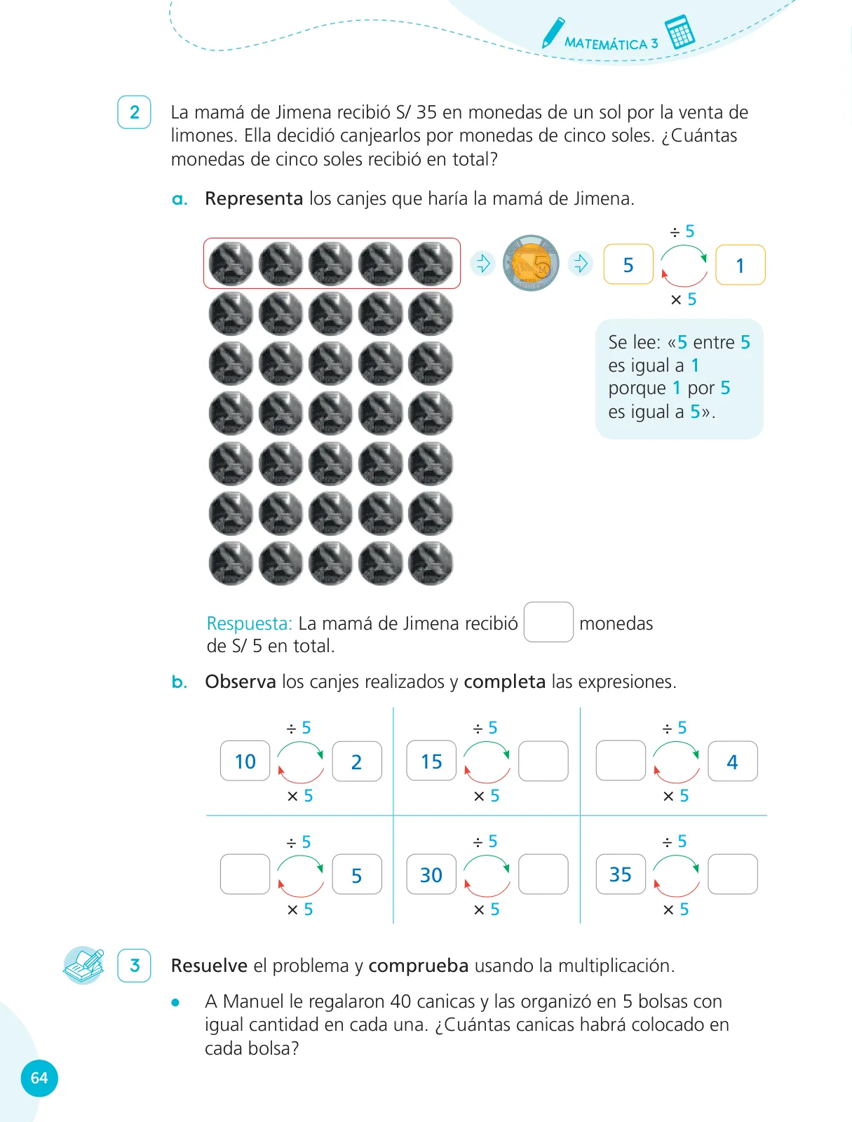 Miniatura página 66 de Cuadernillo de Matemática 3, tercer grado de Primaria · 2023