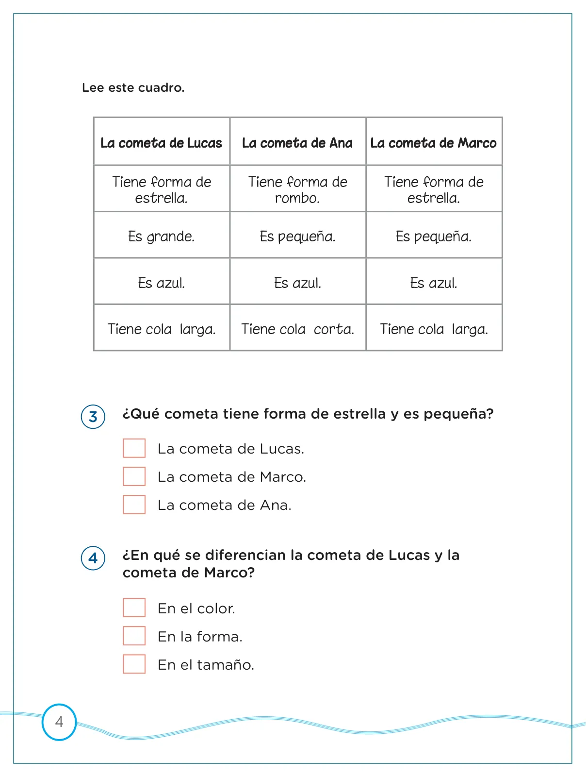 Página 4 de Kit de evaluación Salida 2 Demostrando lo que aprendimos : Comunicación, tercer trimestre, ﻿Segundo grado - Primaria · 2019