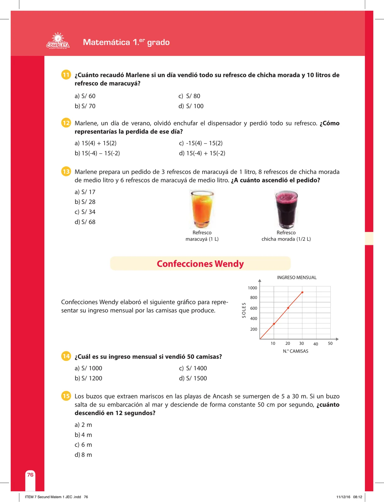 Miniatura página 76 de Matemática 1 : cuaderno de reforzamiento pedagógico - JEC · 2016