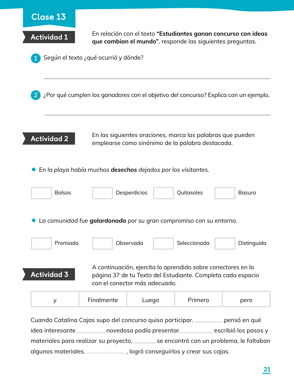Página 23 de Lenguaje y Comunicación – Tercero Básico | Texto del Estudiante MINEDUC – Descargar PDF · 2024
