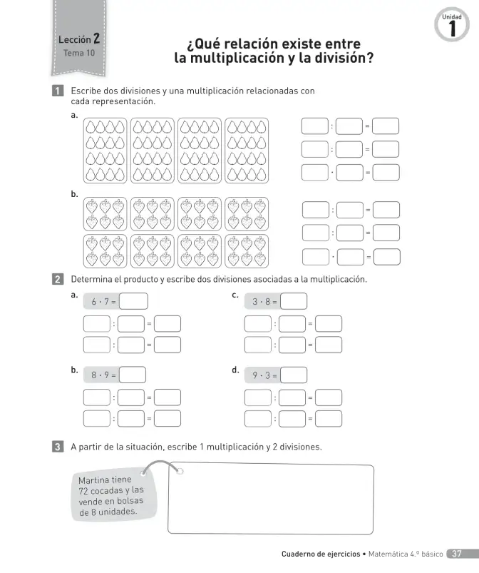 Página 38 de Matemática – Cuarto Básico | Texto del Estudiante MINEDUC – Descargar PDF · 2024