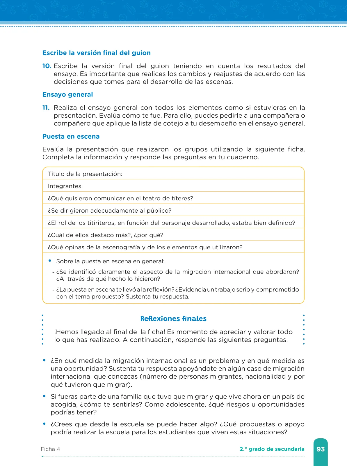 Página 95 de Fichas de aprendizaje de Comunicación 2 · 2024