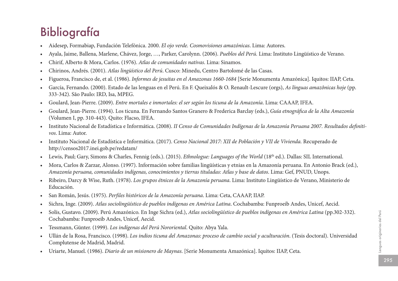 Página 297 de Lenguas originarias del Perú · 2018