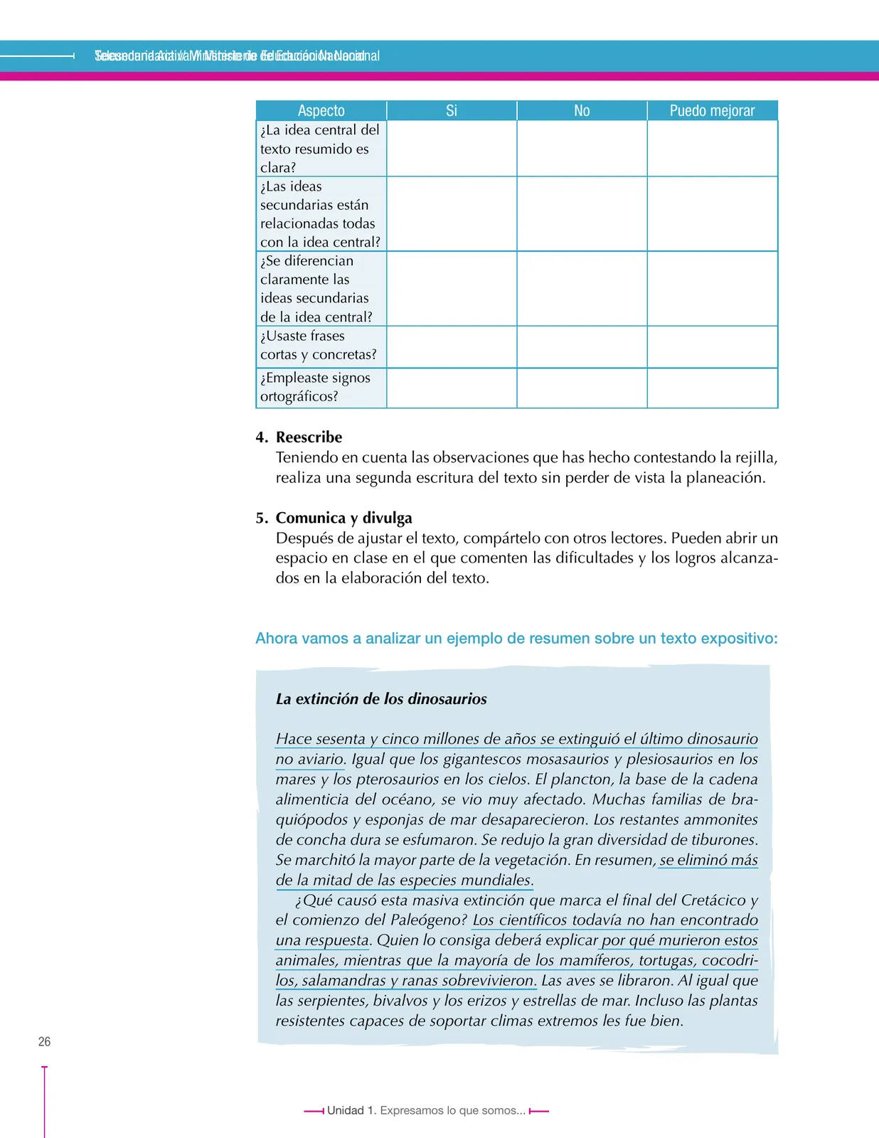 Miniatura página 26 de Lenguaje 9° · Secundaria Activa