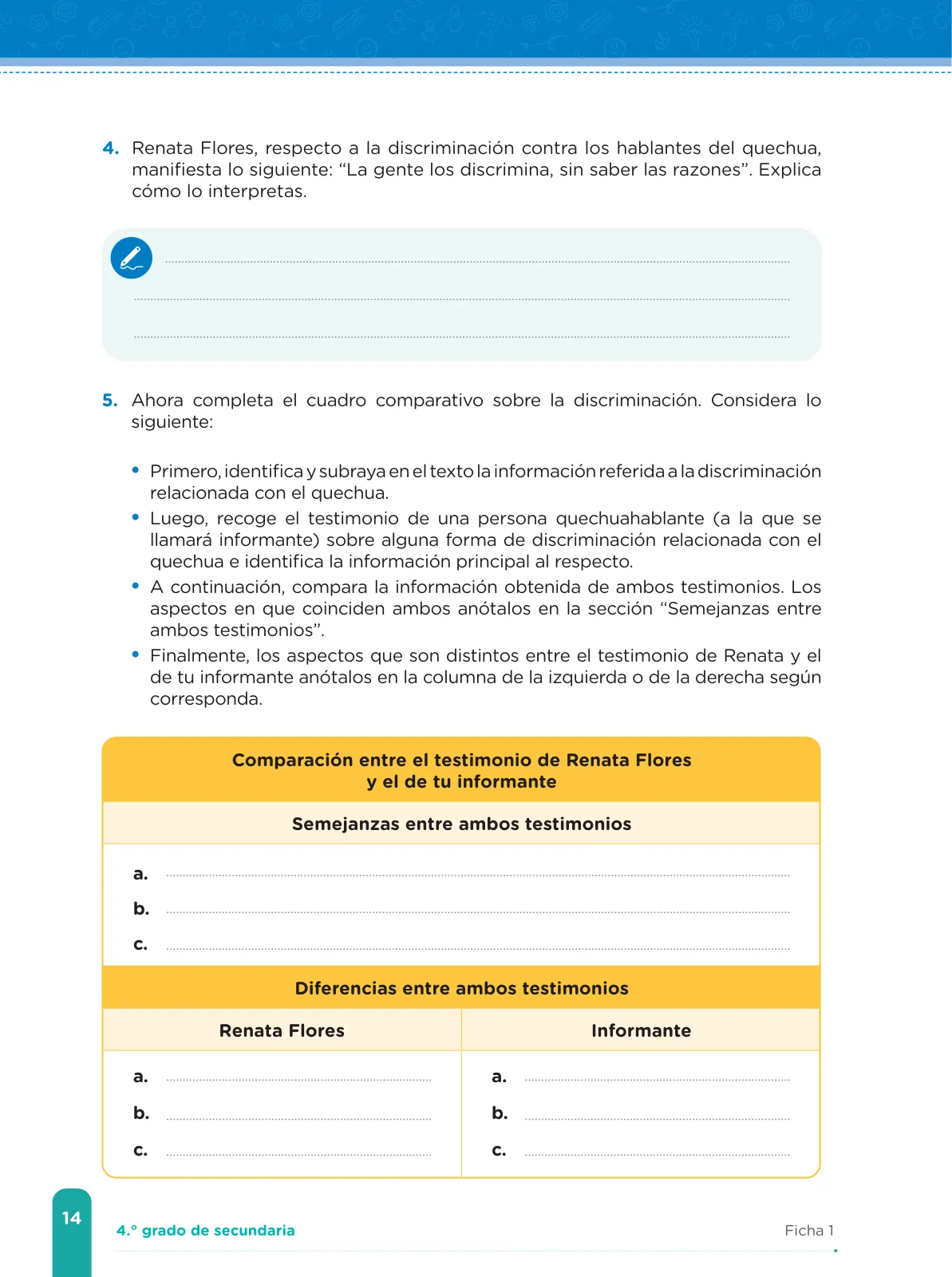 Página 16 de Fichas de aprendizaje de Comunicación 4 · 2024