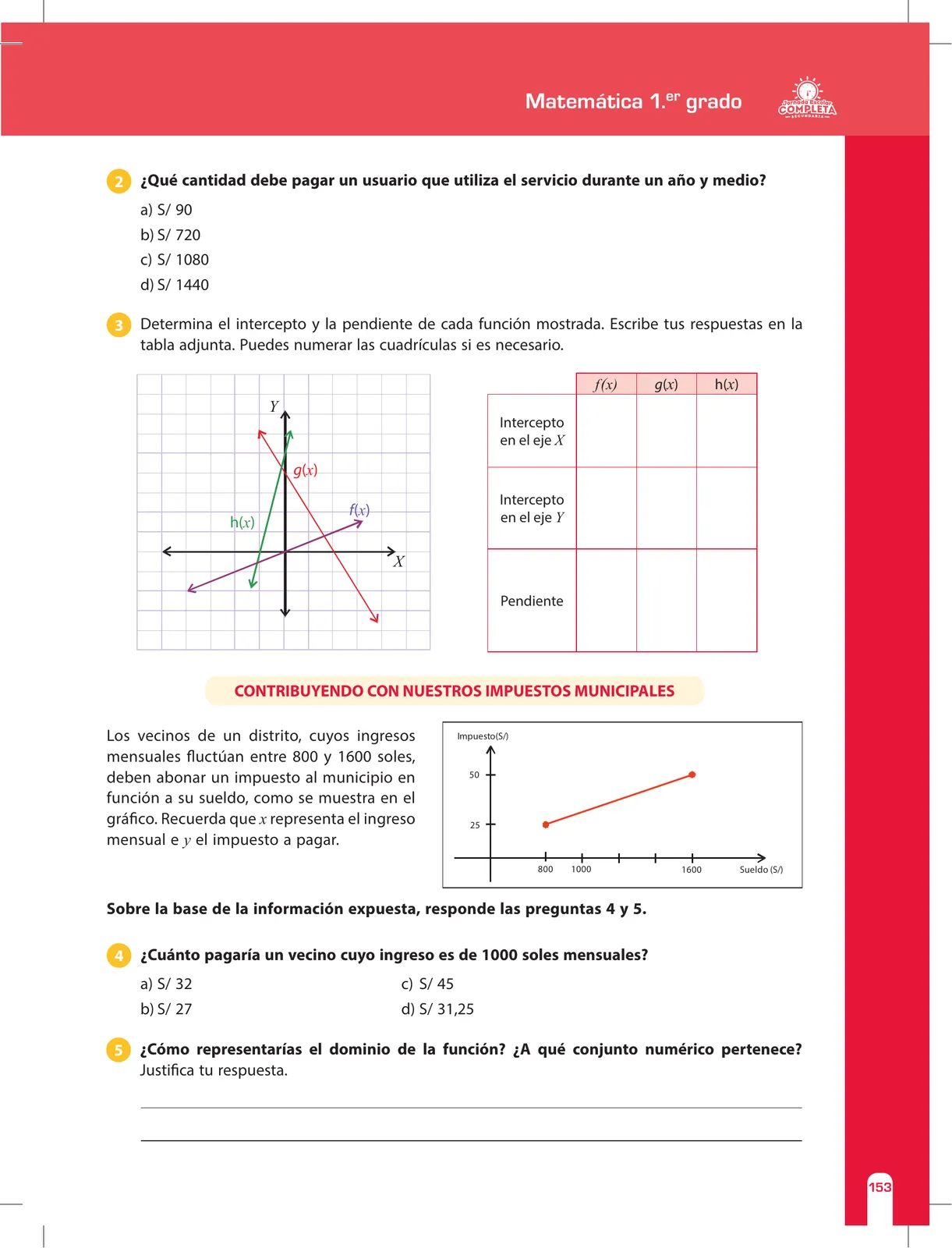 Miniatura página 153 de Matemática 1 : cuaderno de reforzamiento pedagógico - JEC · 2016