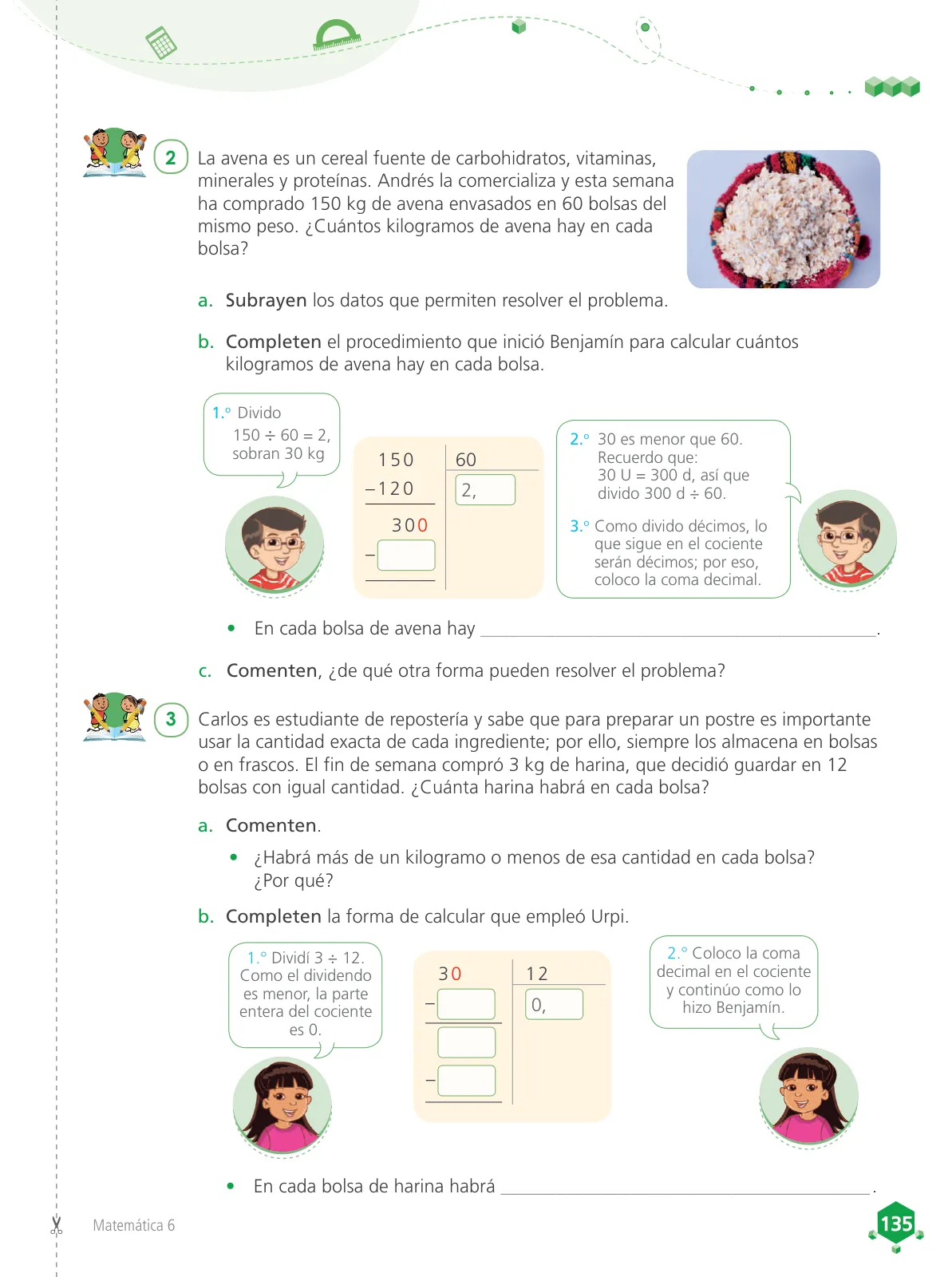 Miniatura página 137 de Matemática 6 : cuaderno de trabajo para sexto grado de Educación Primaria 2019 · 2019