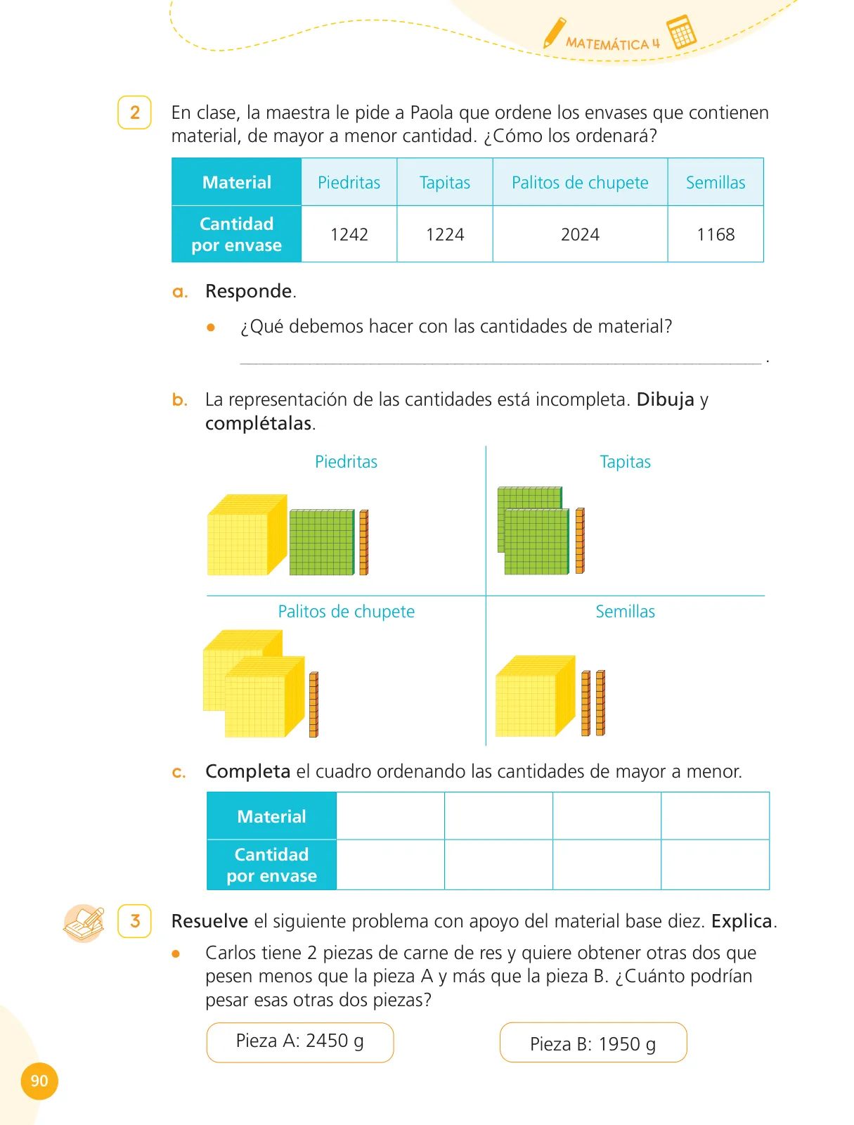 Página 92 de Cuadernillo de Matemática 4, cuarto grado de Primaria · 2023
