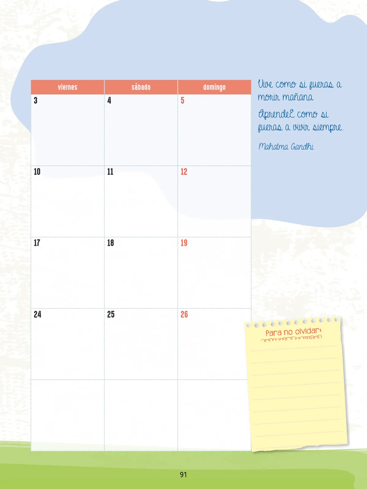 Página 93 de Agenda pedagógica 2017-2018 para docentes de II Ciclo de Instituciones de nivel de Educación Inicial · 2017