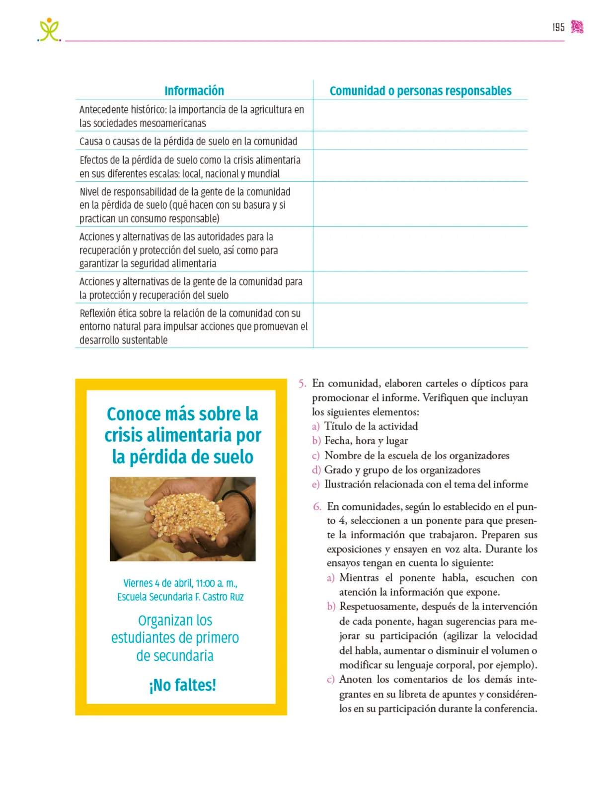 Página 196 de Colección Ximhai. Nuestro libro de proyectos.   Libro de Educación Secundaria Grado 1°  Ciclo Escolar 2025 - 2026