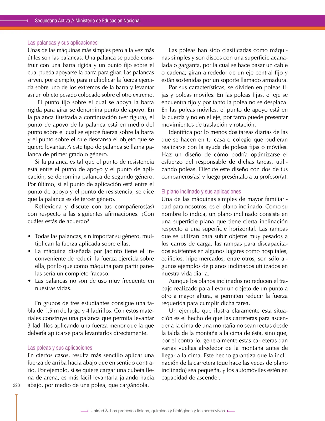 Página 220 de Ciencias Naturales 8° · Secundaria Activa