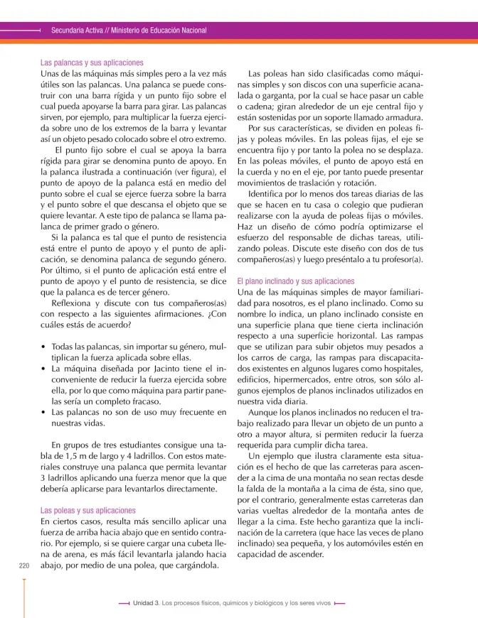 Página 220 de Ciencias Naturales 8° · Secundaria Activa