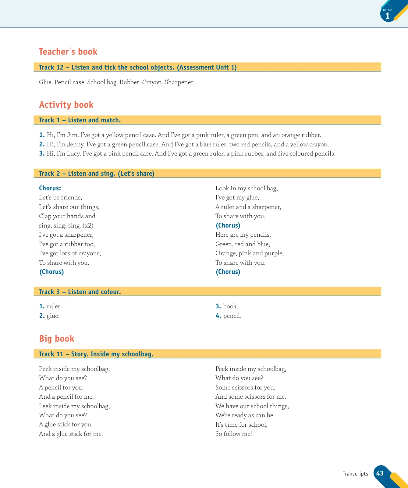 Miniatura página 45 de Inglés – Primero Básico | Student’s Book MINEDUC – Descargar PDF · 2024