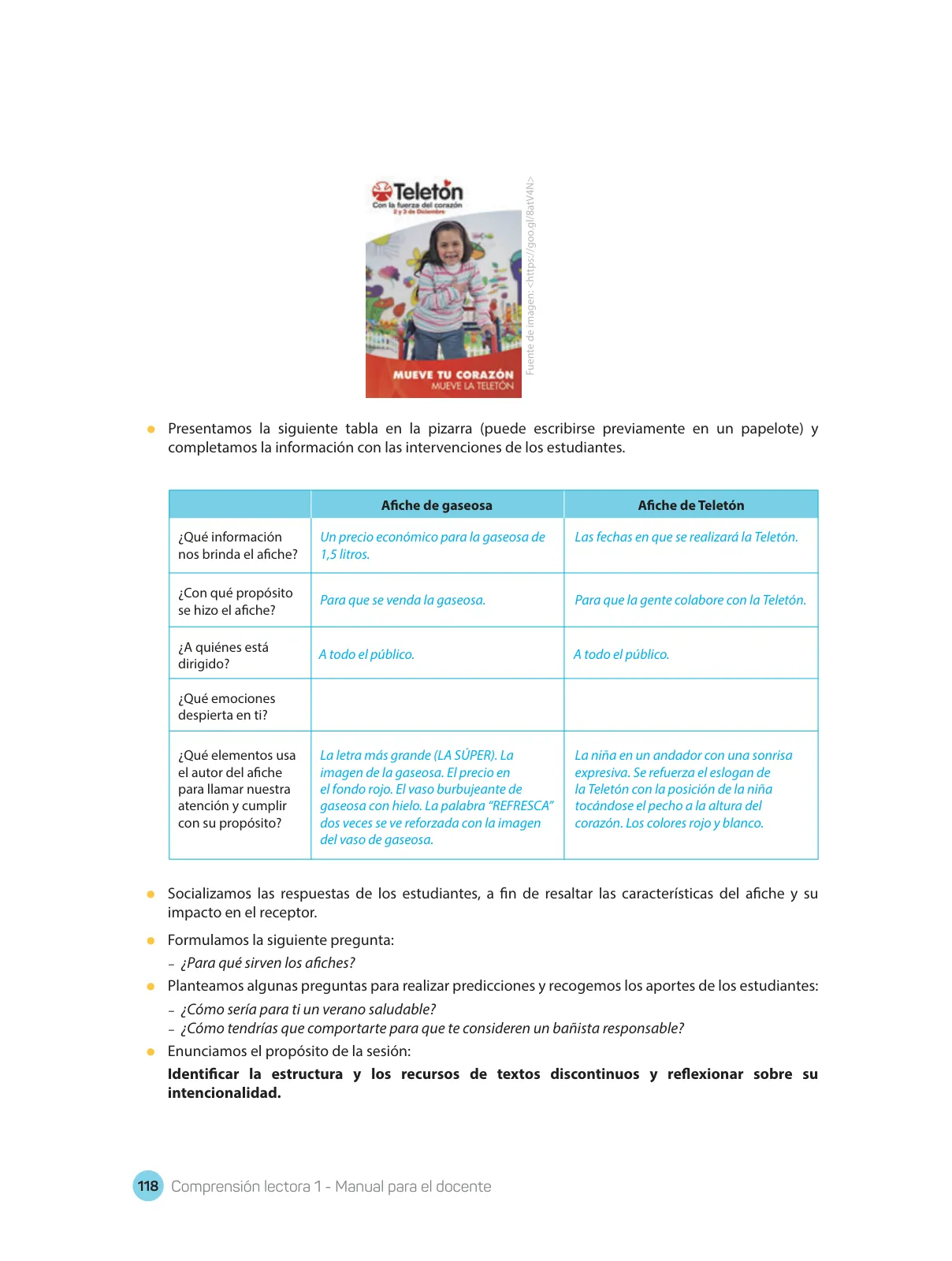Miniatura página 120 de Comprensión lectora : manual para el docente de primer grado de Secundaria 2018 · 2018