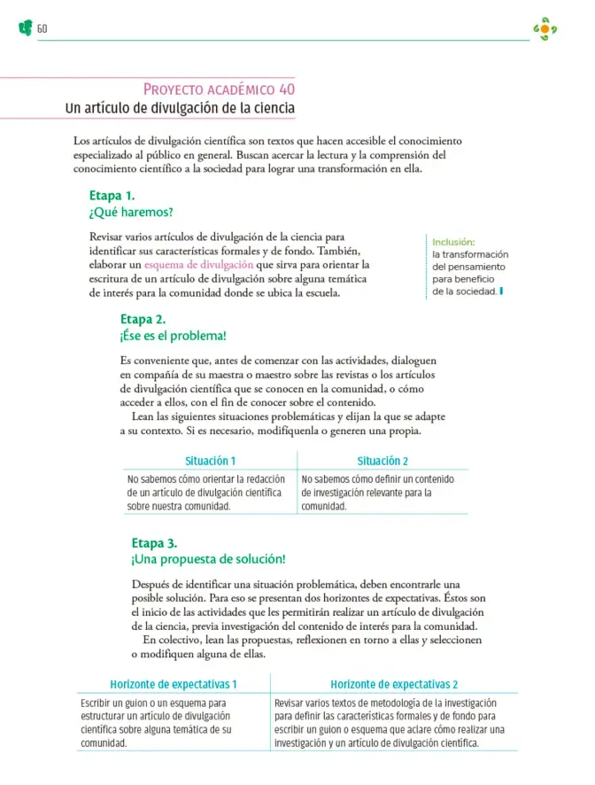 Página 61 de Colección Ximhai. Nuestro libro de Proyectos. Tomo III. Libro de Educación Telesecundaria Grado 1° Ciclo Escolar 2025 - 2026