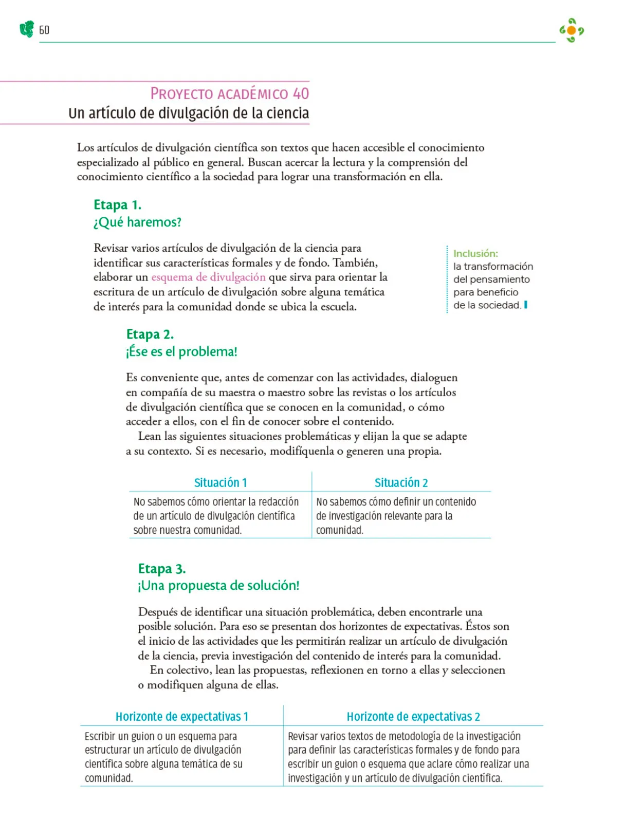 Miniatura página 61 de Colección Ximhai. Nuestro libro de Proyectos.  Tomo III.  Libro de Educación Telesecundaria Grado 1°  Ciclo Escolar 2025 - 2026