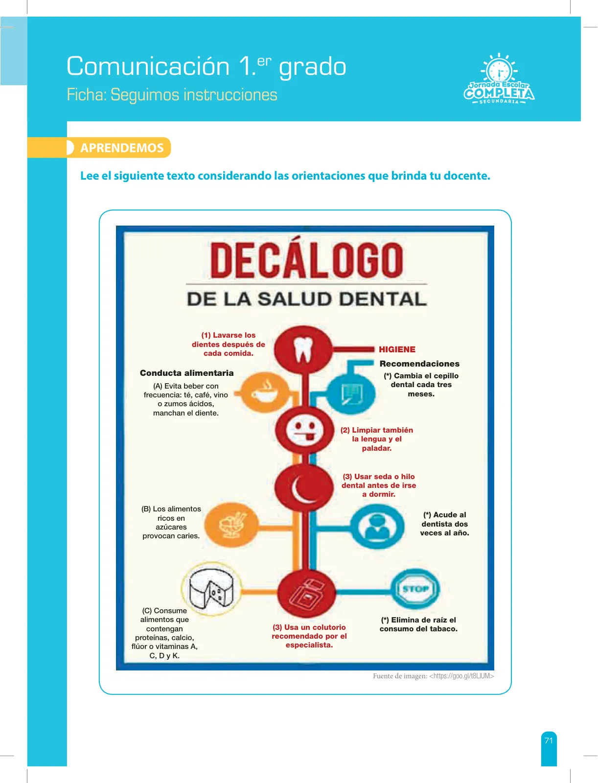 Página 71 de Comunicación Secundaria 1. Cuaderno de reforzamiento pedagógico - JEC · 2016