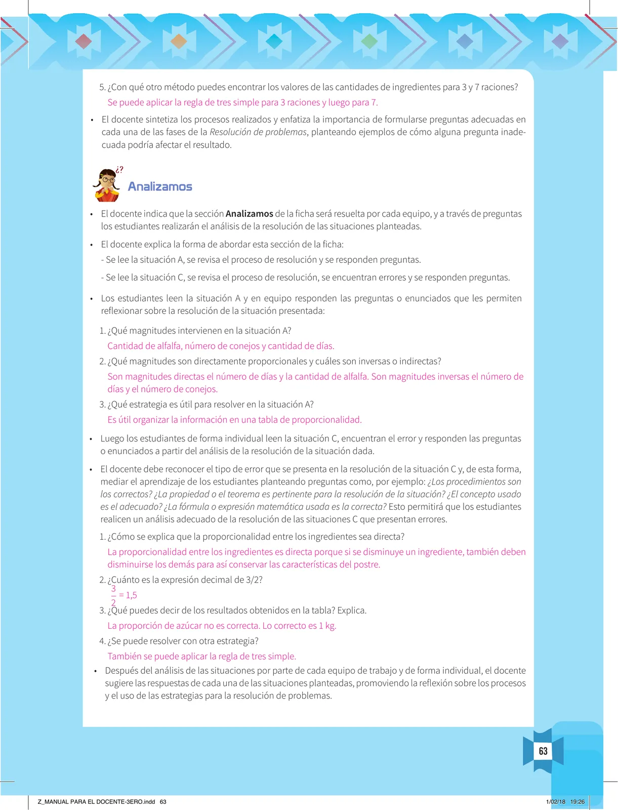 Miniatura página 65 de Resolvamos problemas 3 : manual para el docente 2018 · 2018