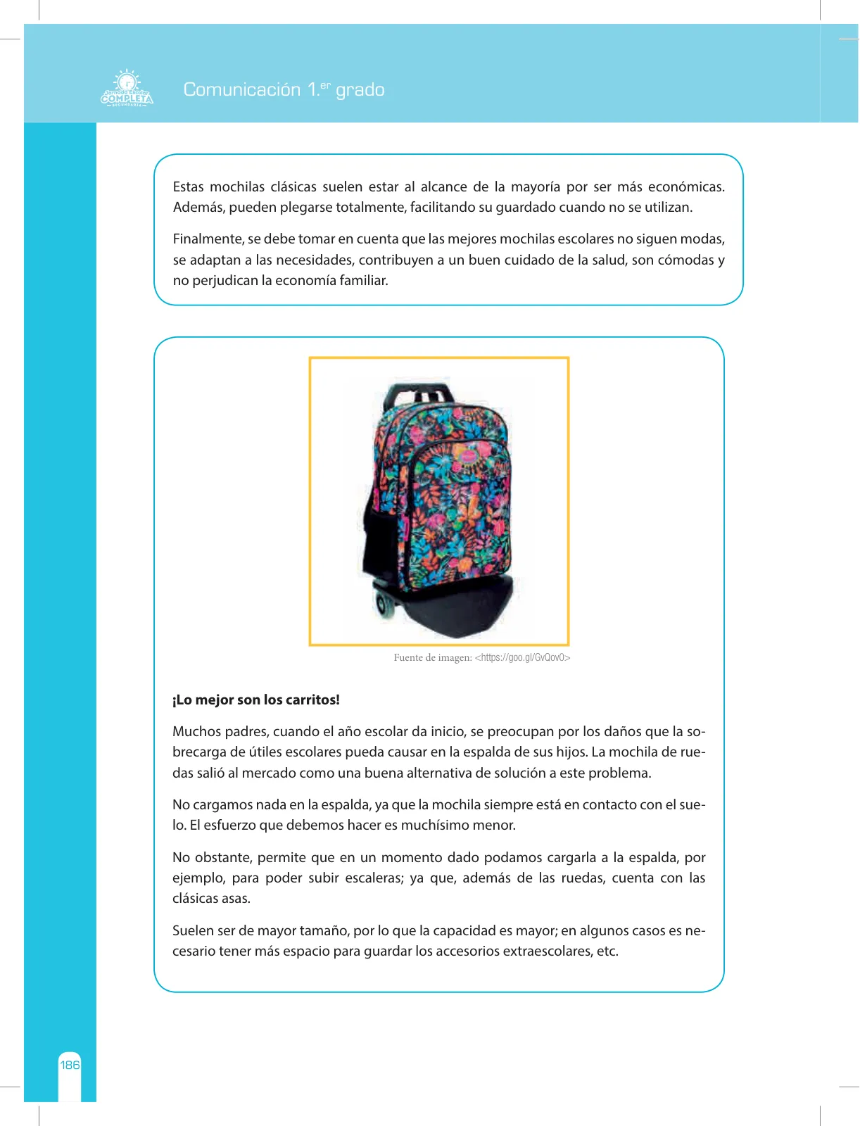 Página 186 de Comunicación Secundaria 1. Cuaderno de reforzamiento pedagógico - JEC · 2016